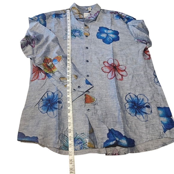 Mens Haupt Germany XL Woven Linen Cotton Button Down Shirt Floral Modern Fit NWT - Picture 12 of 14